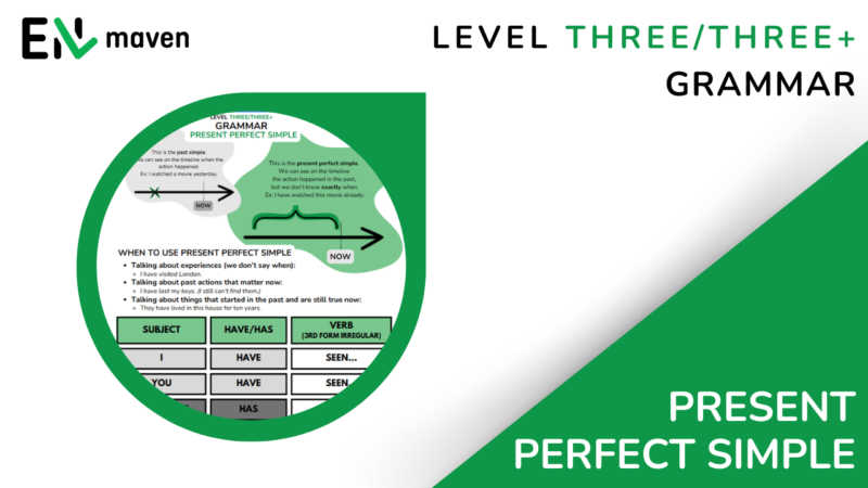 PRESENT PERFECT SIMPLE - LEVEL 3 / 3+